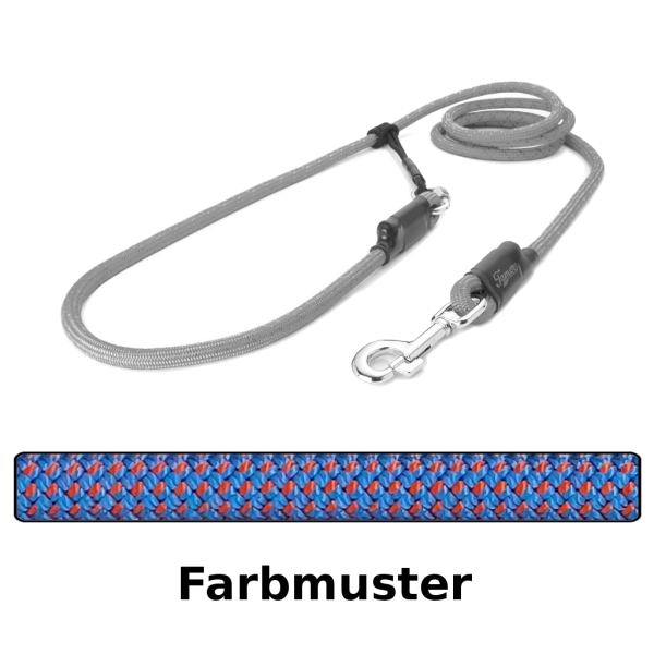 EASYLONG Hundeleine - L - 3m - blau mit roten Punkten